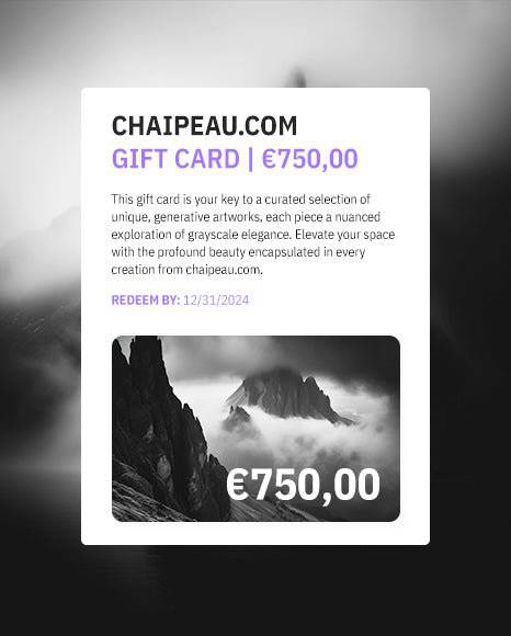 Gift Card for Generative Enthusiasts | Generative Monochrome Fine Art Print - chaipeau