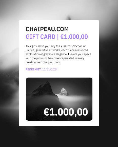 Gift Card for Generative Enthusiasts | Generative Monochrome Fine Art Print - chaipeau