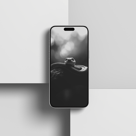 Monochrome Wildlife Mobile Wallpaper - Snake