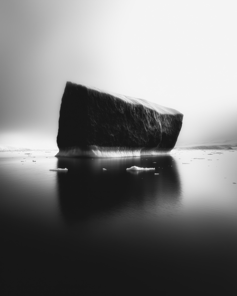 Iceberg | Framed Poster | Premium Wooden Frame | Black & White - chaipeau