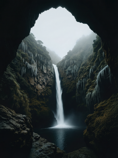 Secret Sanctuary – Hidden Waterfall Cave Fine Art Print