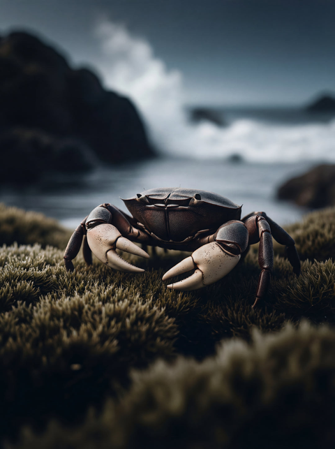 Tidal Scavenger – Atlantic Shore Crab Macro Fine Art Print - chaipeau