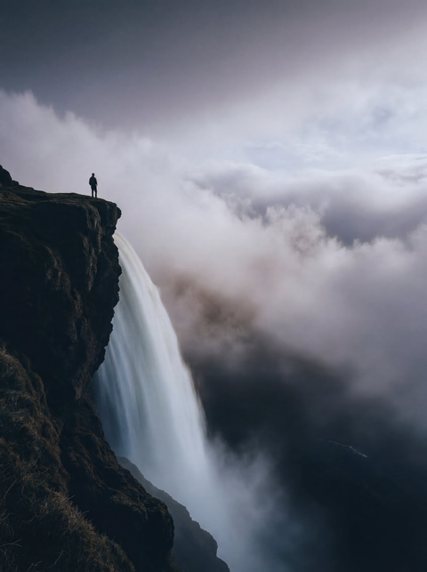 Edge of the Abyss – Highland Waterfall Fine Art Print - chaipeau