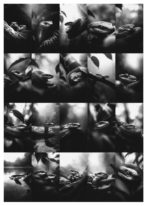 Snakes of India | Mobile Wallpapers | Digital Download | Black & White - chaipeau