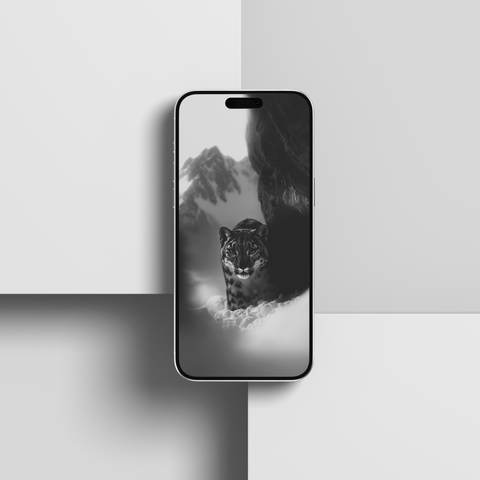 Snow Leopard | Mobile Wallpaper Pack | 20 Generative Artworks | Black & White - chaipeau