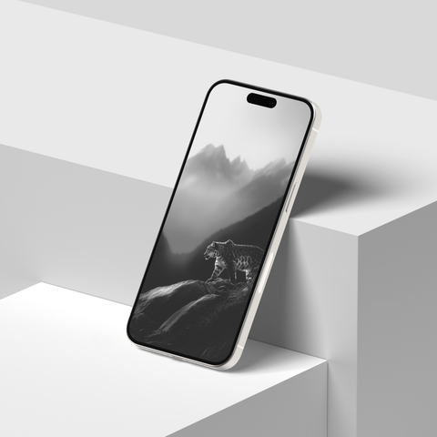 Snow Leopard | Mobile Wallpaper Pack | 20 Generative Artworks | Black & White - chaipeau