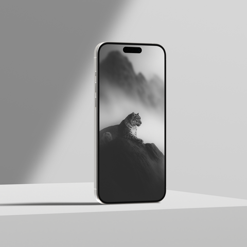 Snow Leopard | Mobile Wallpaper Pack | 20 Generative Artworks | Black & White - chaipeau