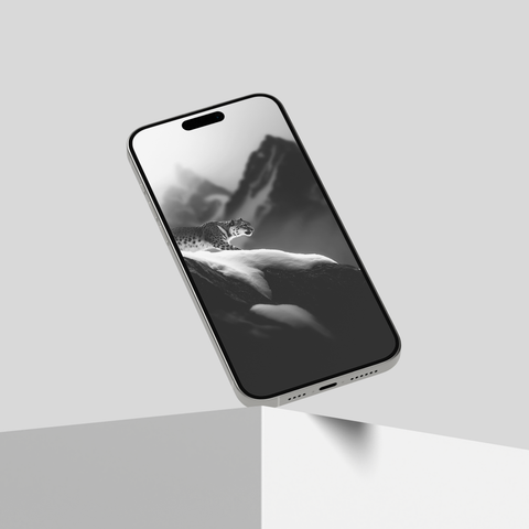 Snow Leopard | Mobile Wallpaper Pack | 20 Generative Artworks | Black & White - chaipeau