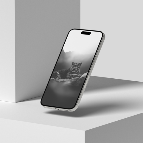 Snow Leopard | Mobile Wallpaper Pack | 20 Generative Artworks | Black & White - chaipeau