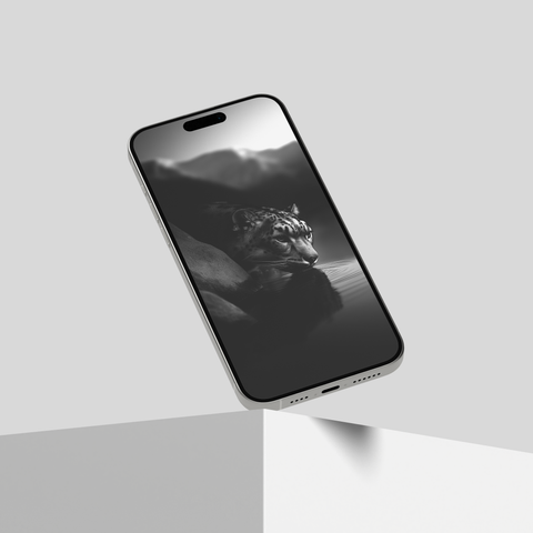 Snow Leopard | Mobile Wallpaper Pack | 20 Generative Artworks | Black & White - chaipeau