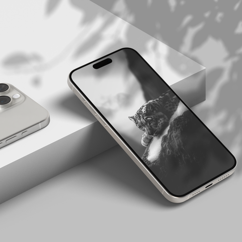 Snow Leopard | Mobile Wallpaper Pack | 20 Generative Artworks | Black & White - chaipeau