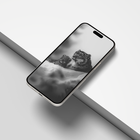 Snow Leopard | Mobile Wallpaper Pack | 20 Generative Artworks | Black & White - chaipeau