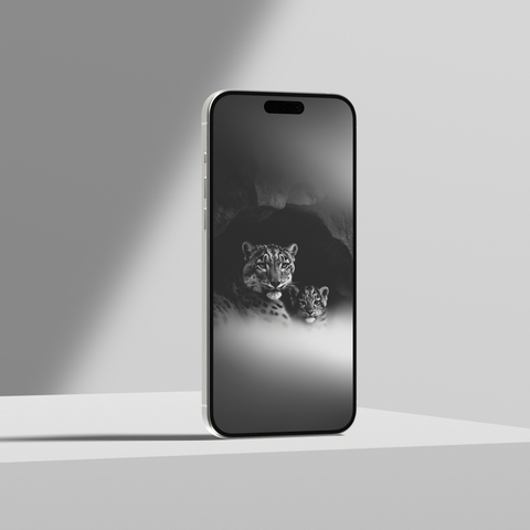 Snow Leopard | Mobile Wallpaper Pack | 20 Generative Artworks | Black & White - chaipeau