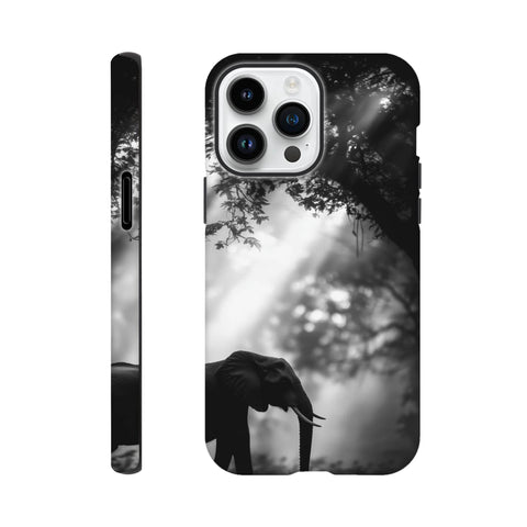 African Forest Elephant — iPhone Case | Black and White - chaipeau