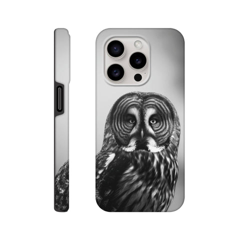 Great Grey Owl — iPhone Case | Black and White - chaipeau