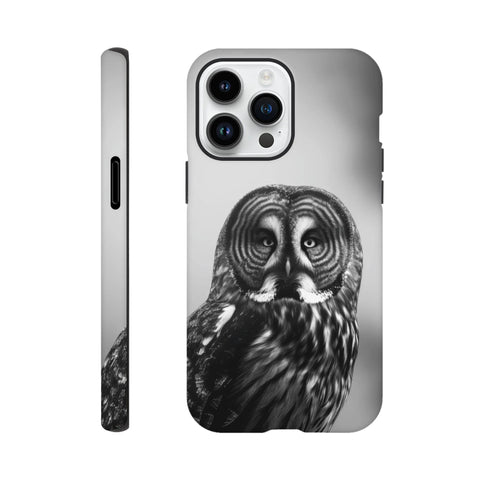 Great Grey Owl — iPhone Case | Black and White - chaipeau
