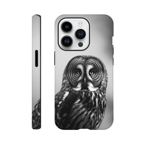 Great Grey Owl — iPhone Case | Black and White - chaipeau