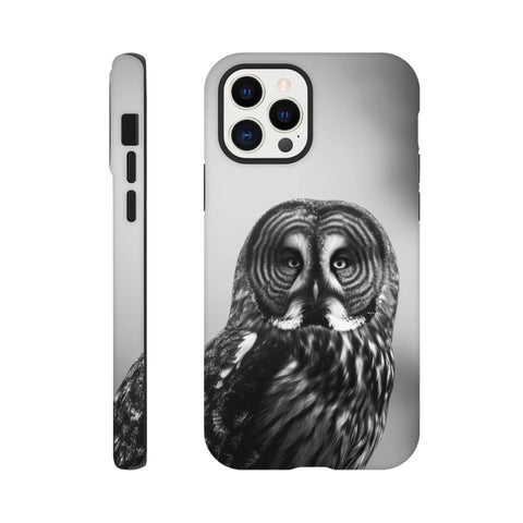 Great Grey Owl — iPhone Case | Black and White - chaipeau