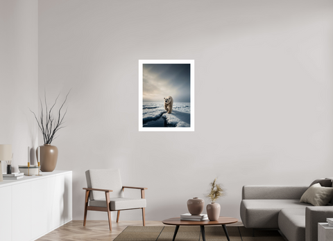 60 x 80 cm, Fine Art Print — Unframed "The Ice Wanderer" – Solitary Polar Bear Fine Art Print