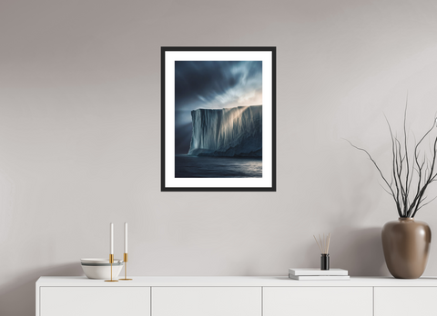 45 x 60 cm, Fine Art Print — Framed Ice Wall – Tabular Iceberg Cliff Fine Art Print