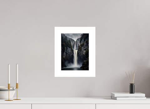21 x 28 cm, Fine Art Print — Unframed "Cascading Silence" – Long Exposure Alpine Waterfall Fine Art Print