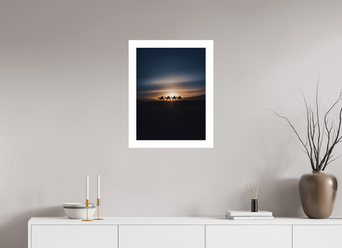 45 x 60 cm, Fine Art Print — Unframed Caravan at Sunset – Cinematic Bedouin Fine Art Print