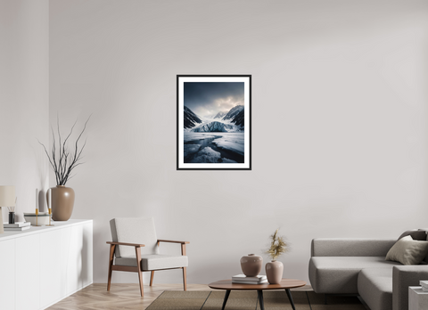 60 x 80 cm, Fine Art Print — Framed "Glacial Veins" – Crevassed Terminus Fine Art Print