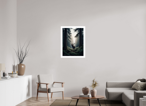 60 x 80 cm, Fine Art Print — Unframed Monarch of the Mist – Roosevelt Elk Wildlife Fine Art Print