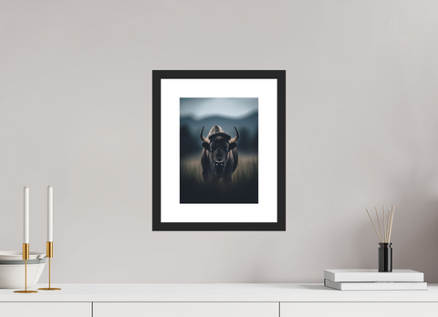 21 x 28 cm, Fine Art Print — Framed "Plains Monarch"– American Bison Wildlife Fine Art Print