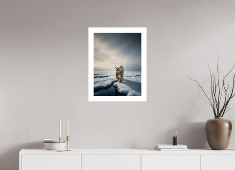 45 x 60 cm, Fine Art Print — Unframed "The Ice Wanderer" – Solitary Polar Bear Fine Art Print