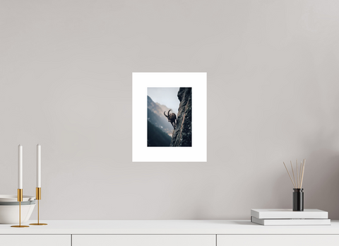 15 x 20 cm, Fine Art Print — Unframed "Vertical Sovereign" – Alpine Ibex Wildlife Fine Art Print