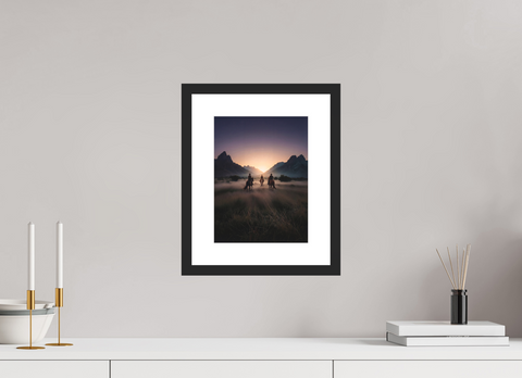 21 x 28 cm, Fine Art Print — Framed "Riders of the Dawn"– Cinematic Western Cowboy Fine Art Print