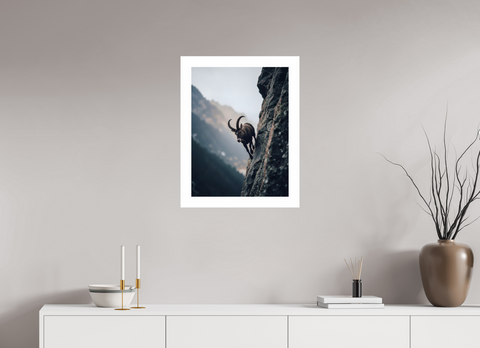 45 x 60 cm, Fine Art Print — Unframed "Vertical Sovereign" – Alpine Ibex Wildlife Fine Art Print