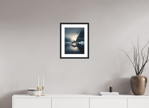 30 x 40 cm, Fine Art Print — Framed Hourglass Flight – Antarctic Dolphin Wildlife Fine Art Print