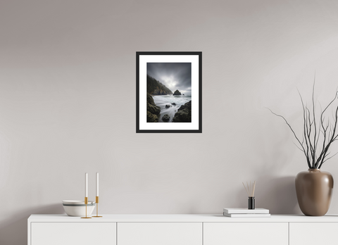 30 x 40 cm, Fine Art Print — Framed Secret Meridian – Coastal Sea Stack Fine Art Print