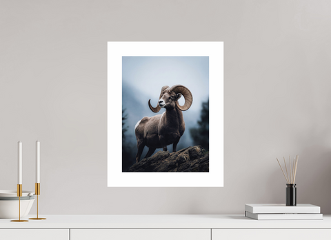 30 x 40 cm, Fine Art Print — Unframed "Alpine Monarch"– Bighorn Sheep Wildlife Fine Art Print