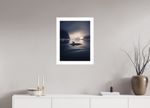 45 x 60 cm, Fine Art Print — Unframed Minke Breath – Antarctic Whale Surfacing Fine Art Print