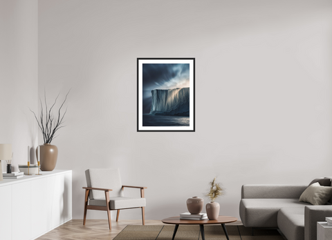 60 x 80 cm, Fine Art Print — Framed Ice Wall – Tabular Iceberg Cliff Fine Art Print