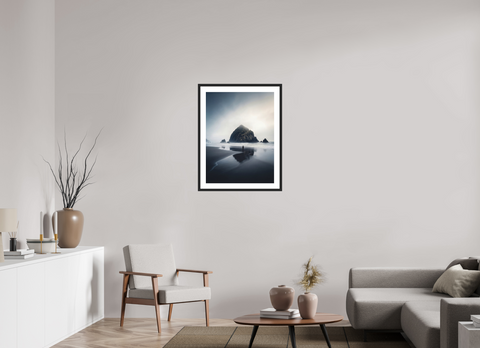 60 x 80 cm, Fine Art Print — Framed Sentinel of the Mist – Pacific Sea Stack Fine Art Print