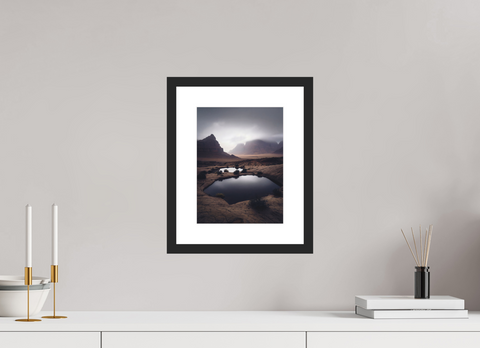 21 x 28 cm, Fine Art Print — Framed Desert Mirror – Wadi Rum Rock Pool Fine Art Print