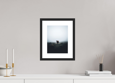 21 x 28 cm, Fine Art Print — Framed "Highland Sentinel" – Madeiran Cattle Fine Art Print