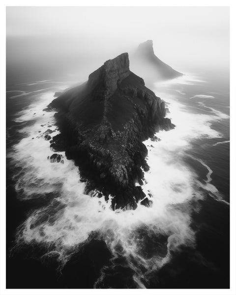 Coastline in South Africa | Generative Fine Art Print Monochrome - chaipeau