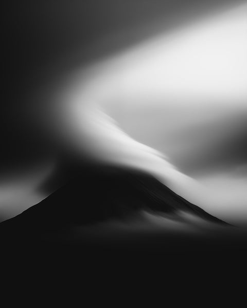 El Misto Volcano in Peru | Generative Fine Art Print Monochrome - chaipeau