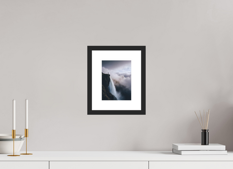15 x 20 cm, Fine Art Print — Framed "Edge of the Abyss" – Highland Waterfall Fine Art Print