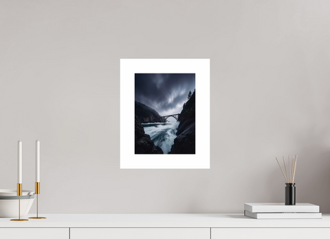 21 x 28 cm, Fine Art Print — Unframed Spanning the Storm – Cinematic Coastal Bridge Fine Art Print