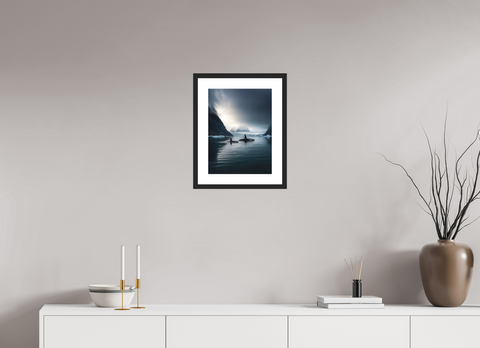 30 x 40 cm, Fine Art Print — Framed Orca Passage – Killer Whale Wildlife Fine Art Print