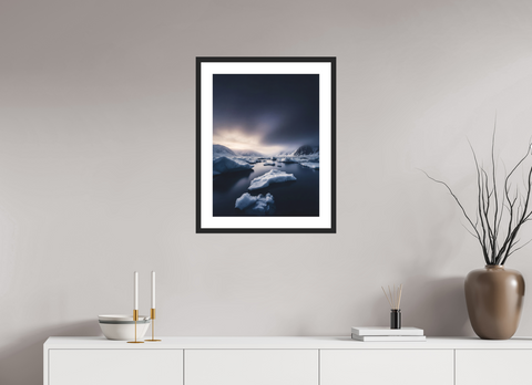 45 x 60 cm, Fine Art Print — Framed "Drifting Silence" – Serene Fjord Landscape Fine Art Print