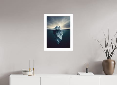 45 x 60 cm, Fine Art Print — Unframed Arctic Sentinel – Minimalist Floating Iceberg Greenland Fine Art Print