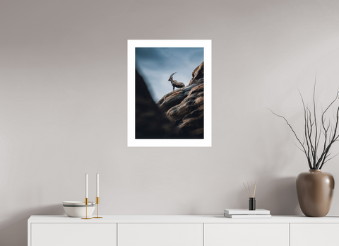 45 x 60 cm, Fine Art Print — Unframed Ibex Sentinel – Nubian Ibex Wildlife Fine Art Print