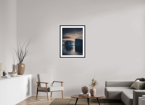 60 x 80 cm, Fine Art Print — Framed Frozen Fortresses – Tabular Iceberg Landscape Fine Art Print